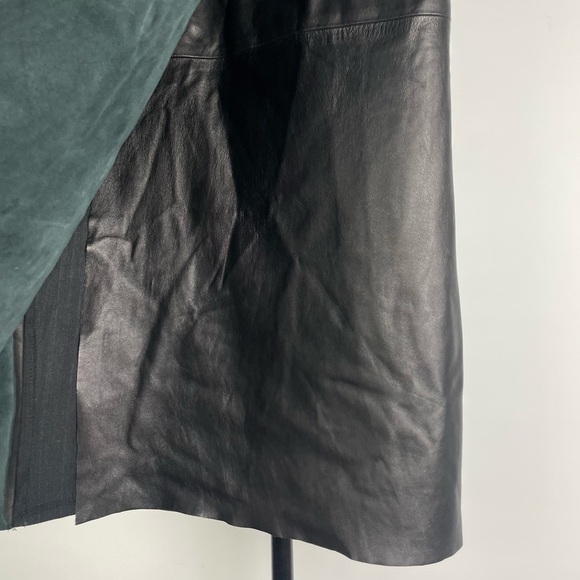 Revolve Sold Design Lab Black Lamb Leather & Wool Long Wrap Skirt - Picture 6 of 9